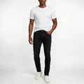 Jeans Slim Fit Premium Hombre 14 Oz Stretch – Black Wash Destroyed