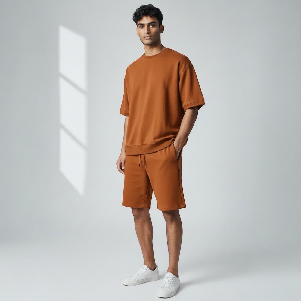 Conjunto Oversize Texturizado Premium Hombre – Playera y Bermuda