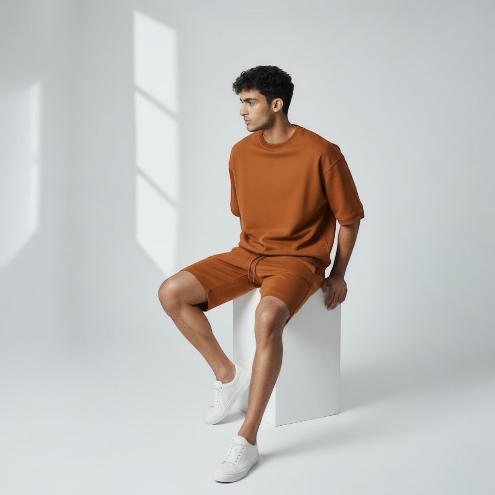 Conjunto Oversize Texturizado Premium Hombre – Playera y Bermuda