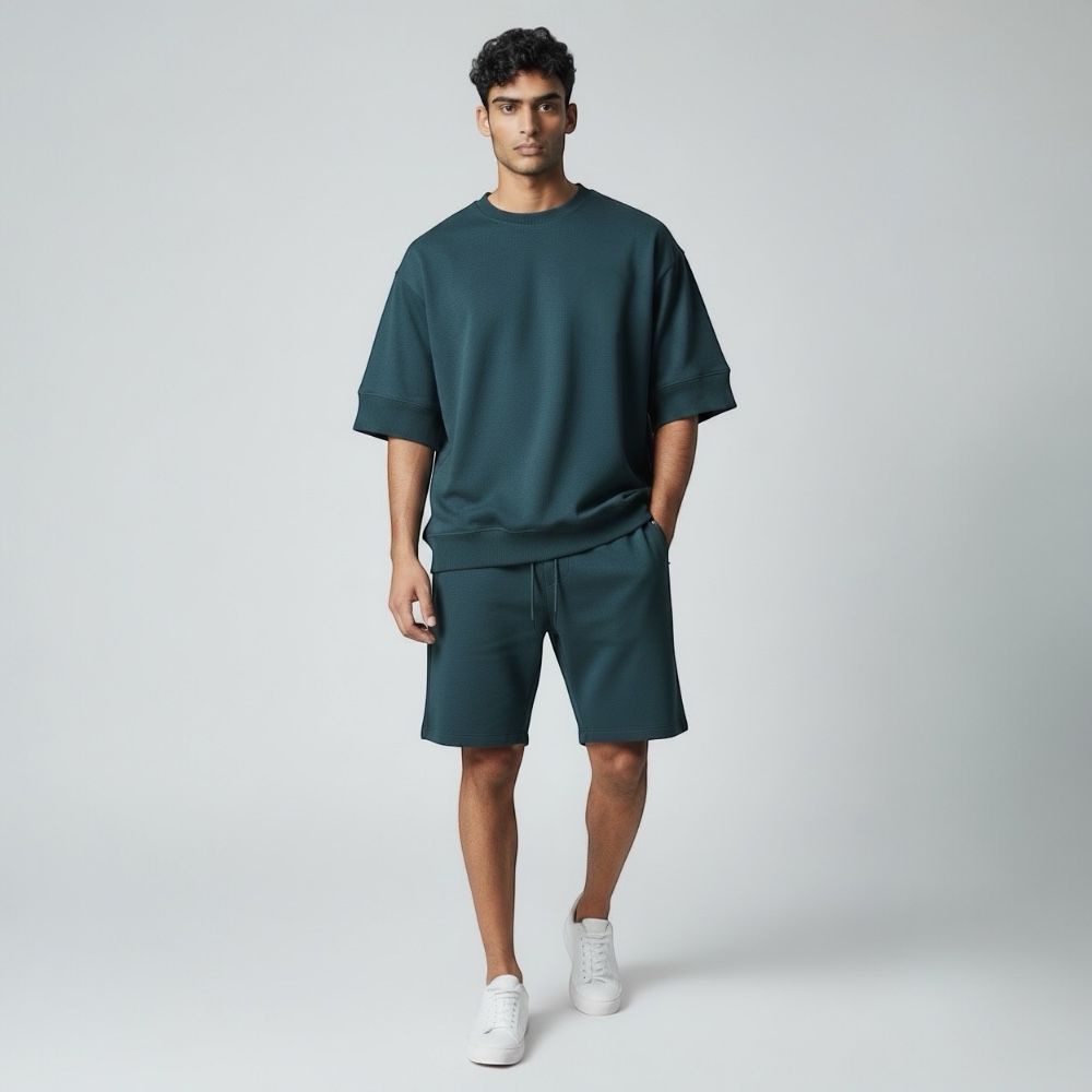Conjunto Oversize Texturizado Premium Hombre – Playera y Bermuda