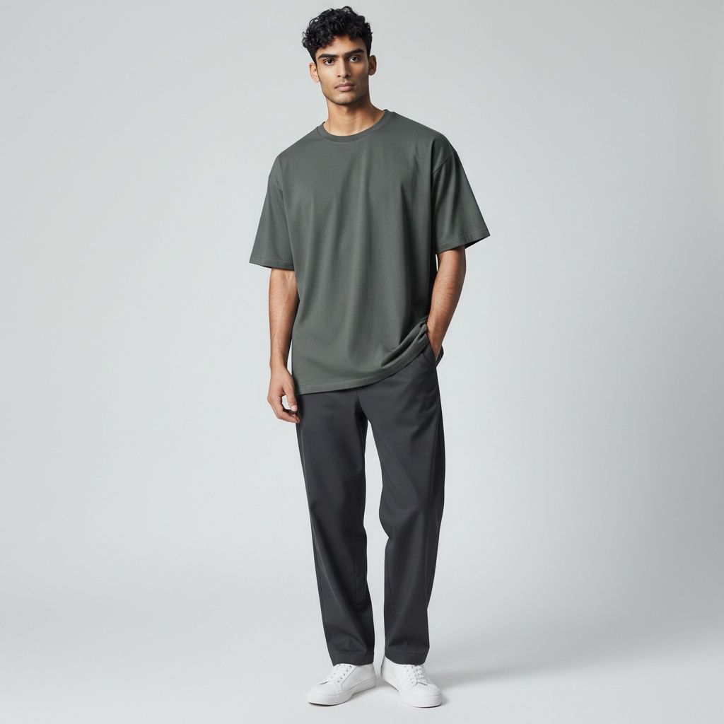 Playera Oversize Hombre Algodón Premium | Red & Blue
