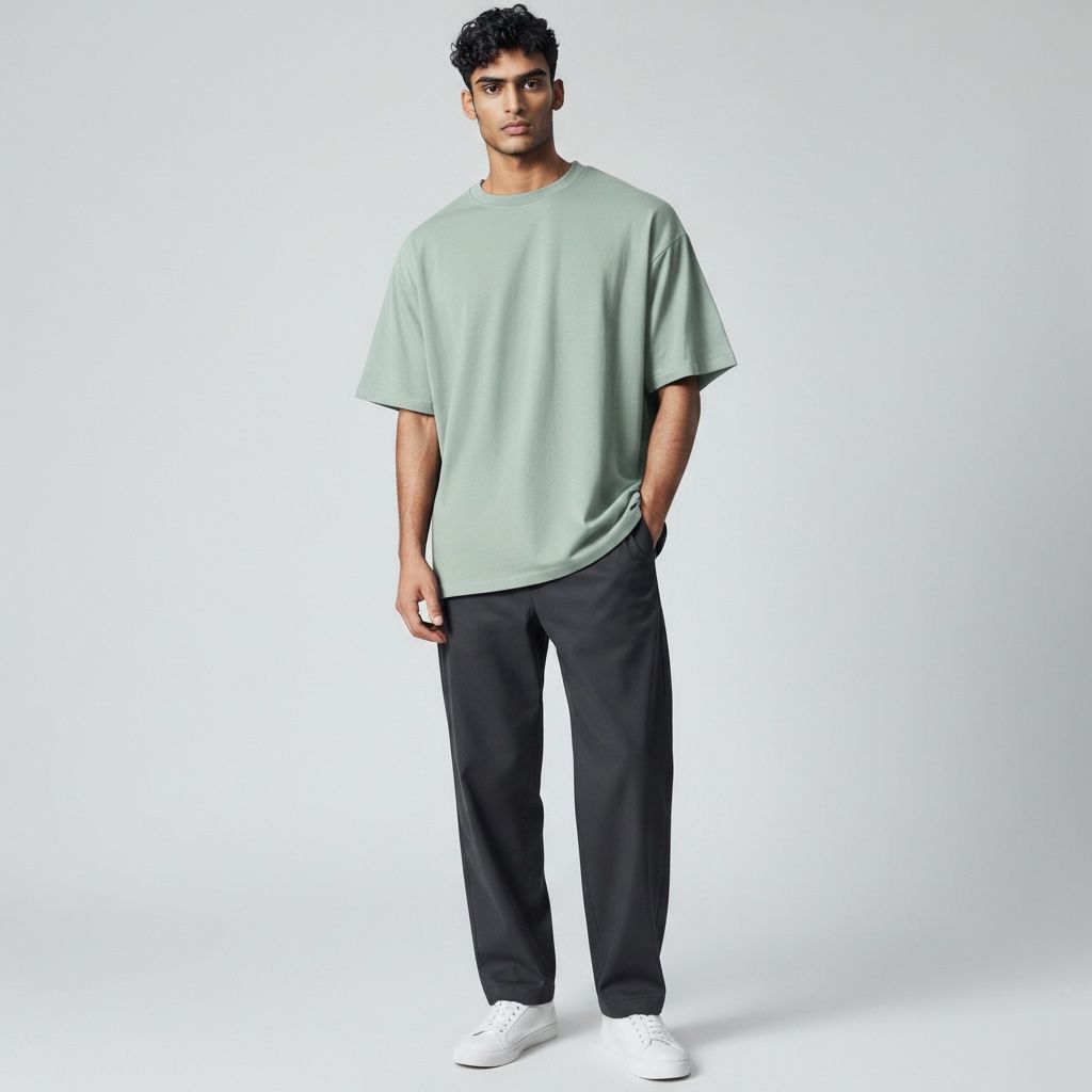 Playera Oversize Hombre Algodón Premium | Red & Blue