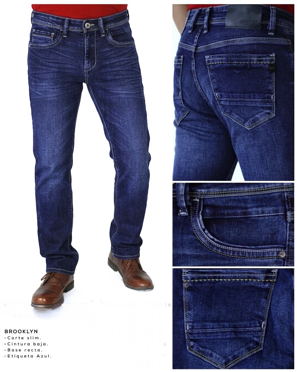 Jeans Brooklyn Premium Hombre 14 Oz Stretch – Medium Vintage Wash