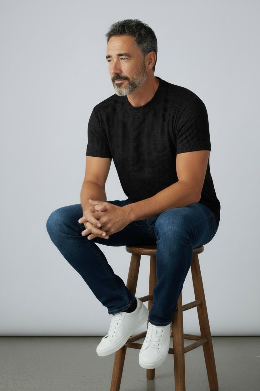 Playera Premium Hombre Textura Tejida – Algodón con Spandex