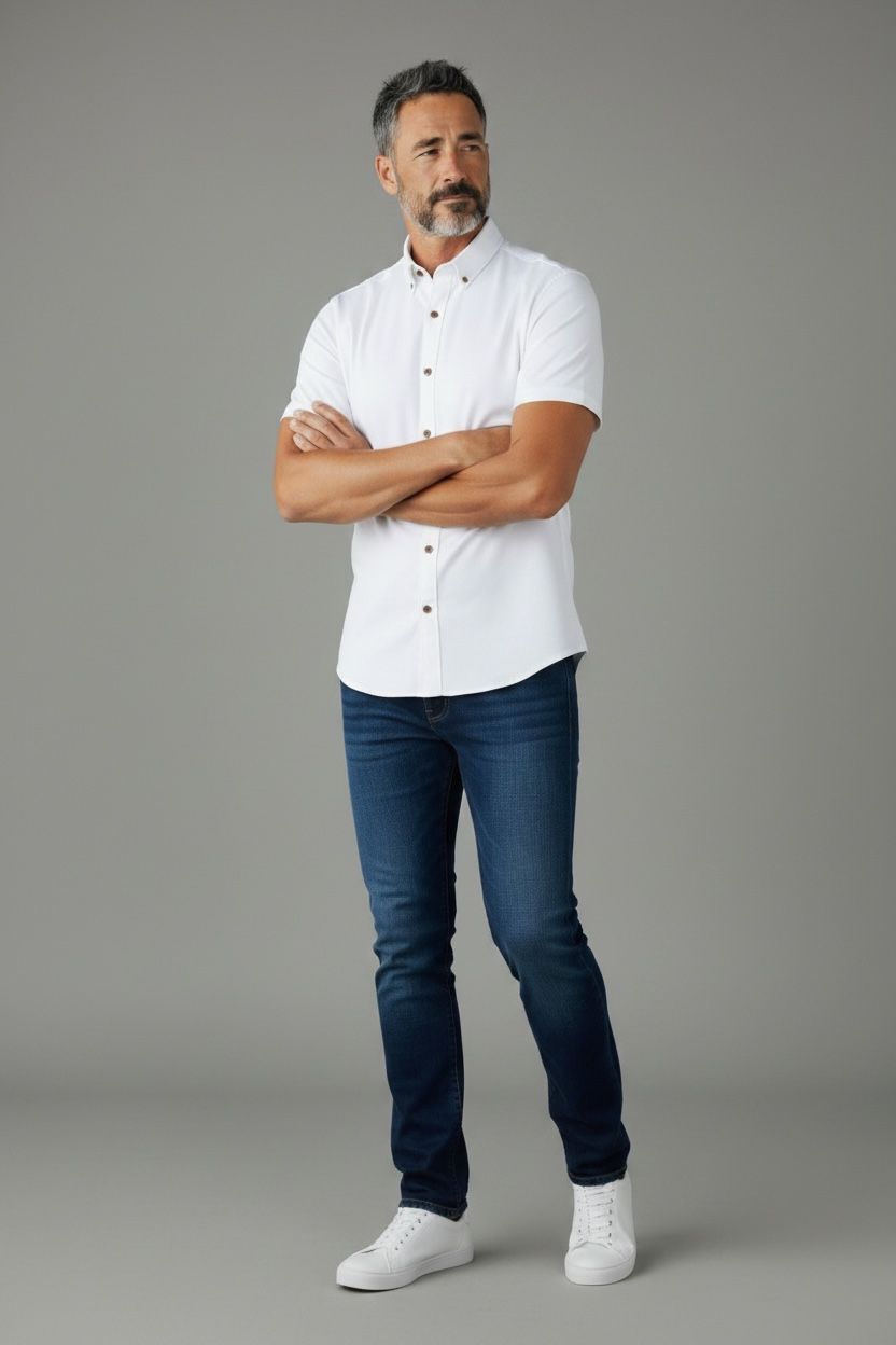 Camisa Premium Manga Corta Hombre – Linen Touch Slim Fit