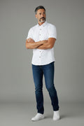 Camisa Premium Manga Corta Hombre – Linen Touch Slim Fit