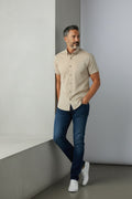 Camisa Premium Manga Corta Hombre – Lino Stretch Slim Fit