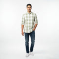 Camisa de Cuadros Red Blue 100% Algodón Slim Fit para Hombre