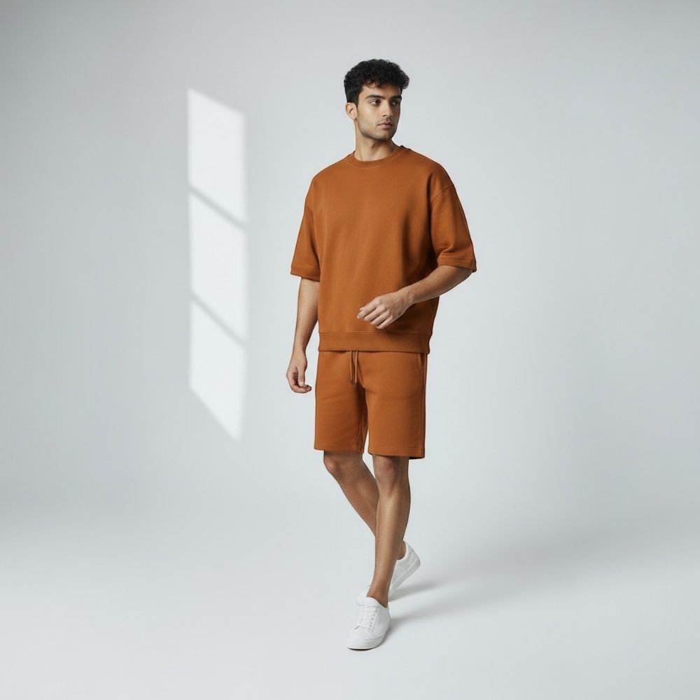 Conjunto Oversize Texturizado Premium Hombre – Playera y Bermuda