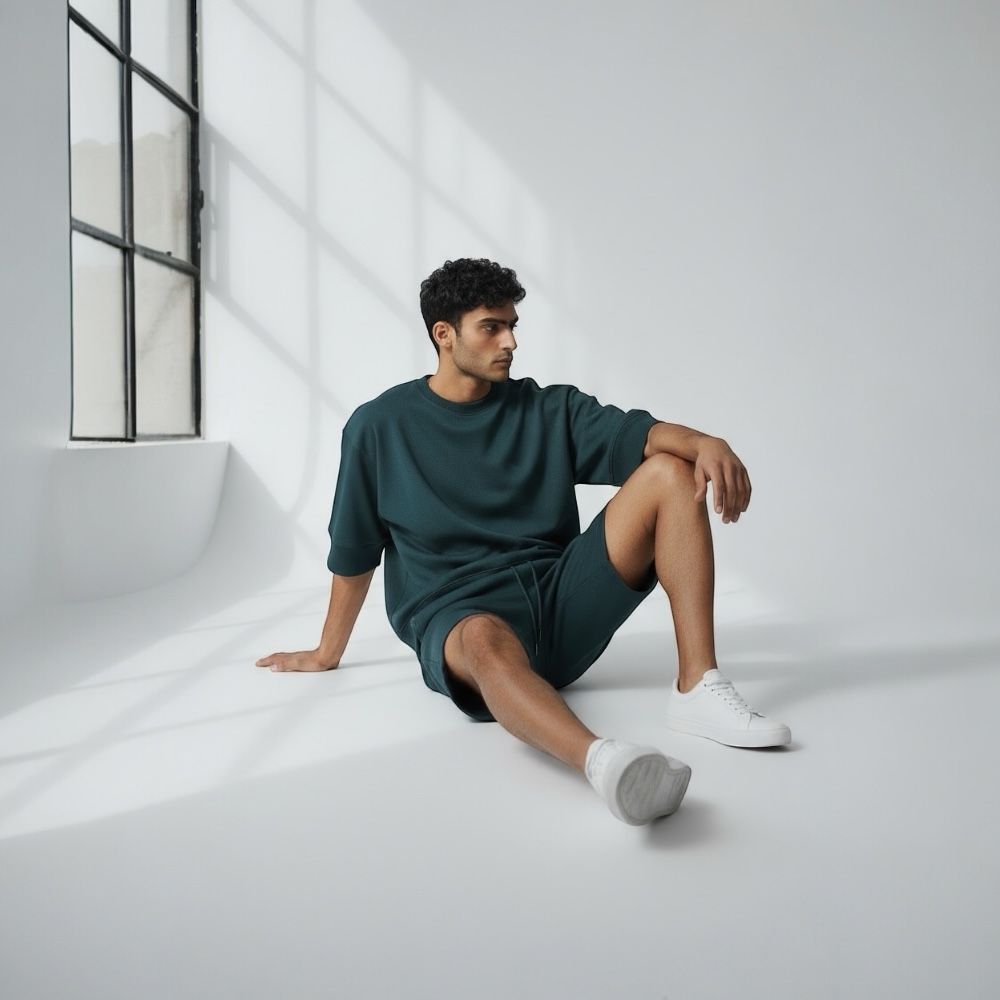 Conjunto Oversize Texturizado Premium Hombre – Playera y Bermuda